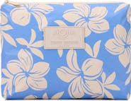 Aloha Collection Mid Plumeria Sream Water Resistant Zip Pouch