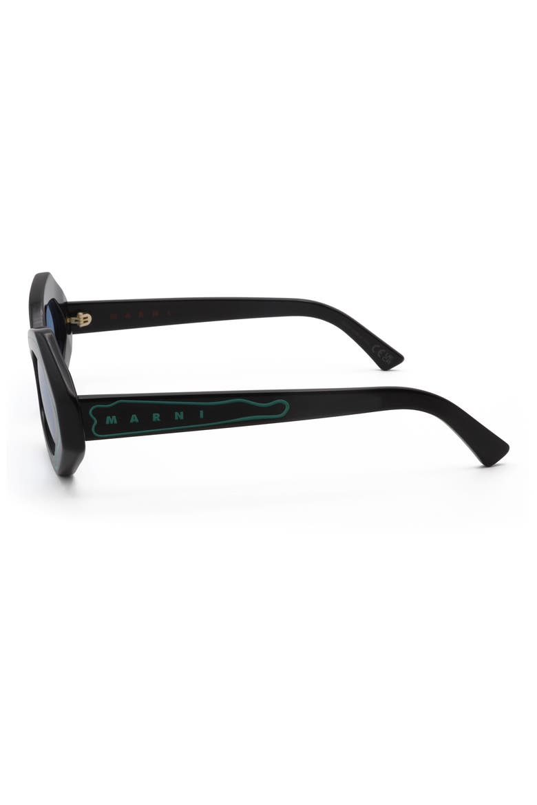 53mm Square Sunglasses, Alternate, color, BLACK/ GREEN / GREEN
