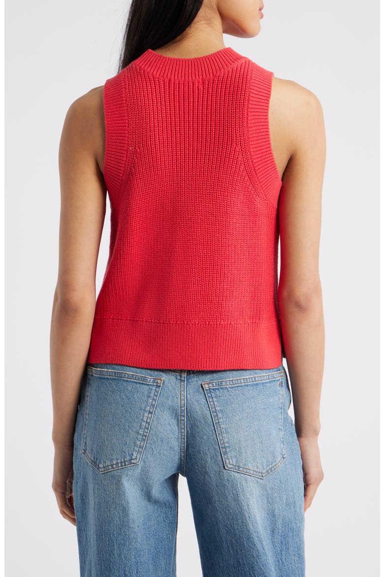 Demi Cotton Sweater Vest, Alternate, color, TOMATO