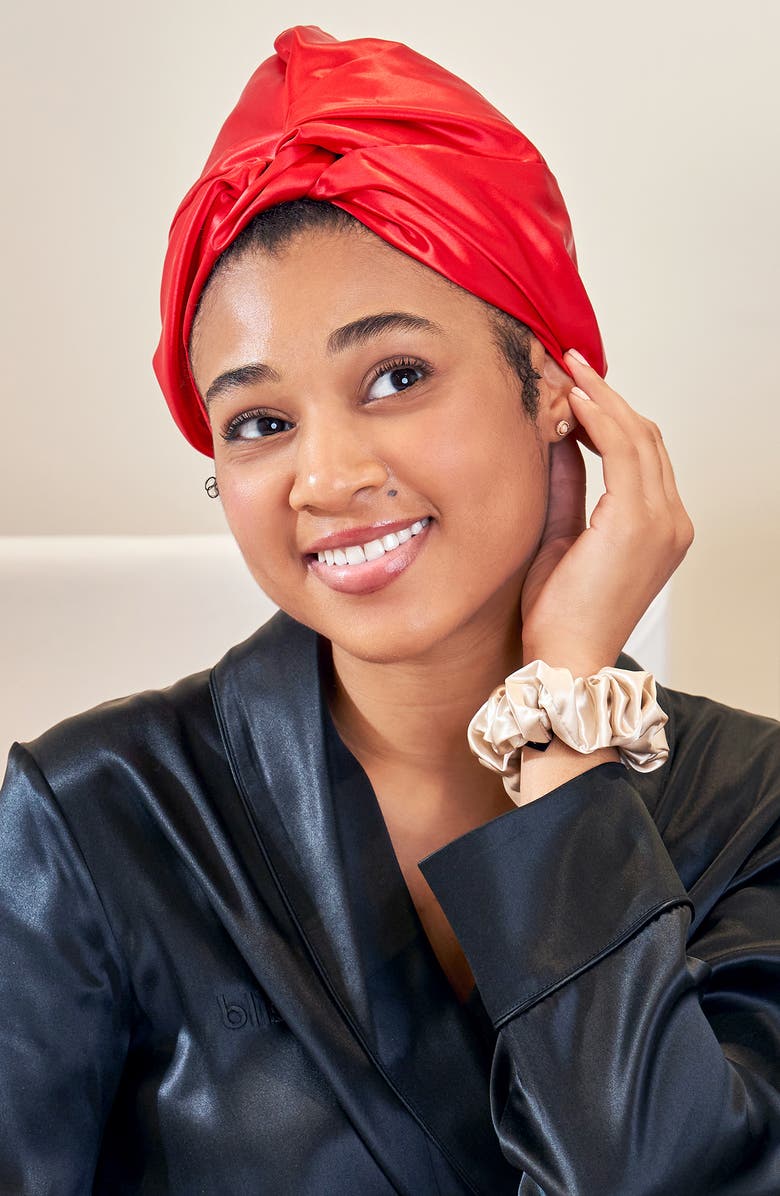 BLISSY Mulberry Silk Hair Bonnet, Alternate, color, Red