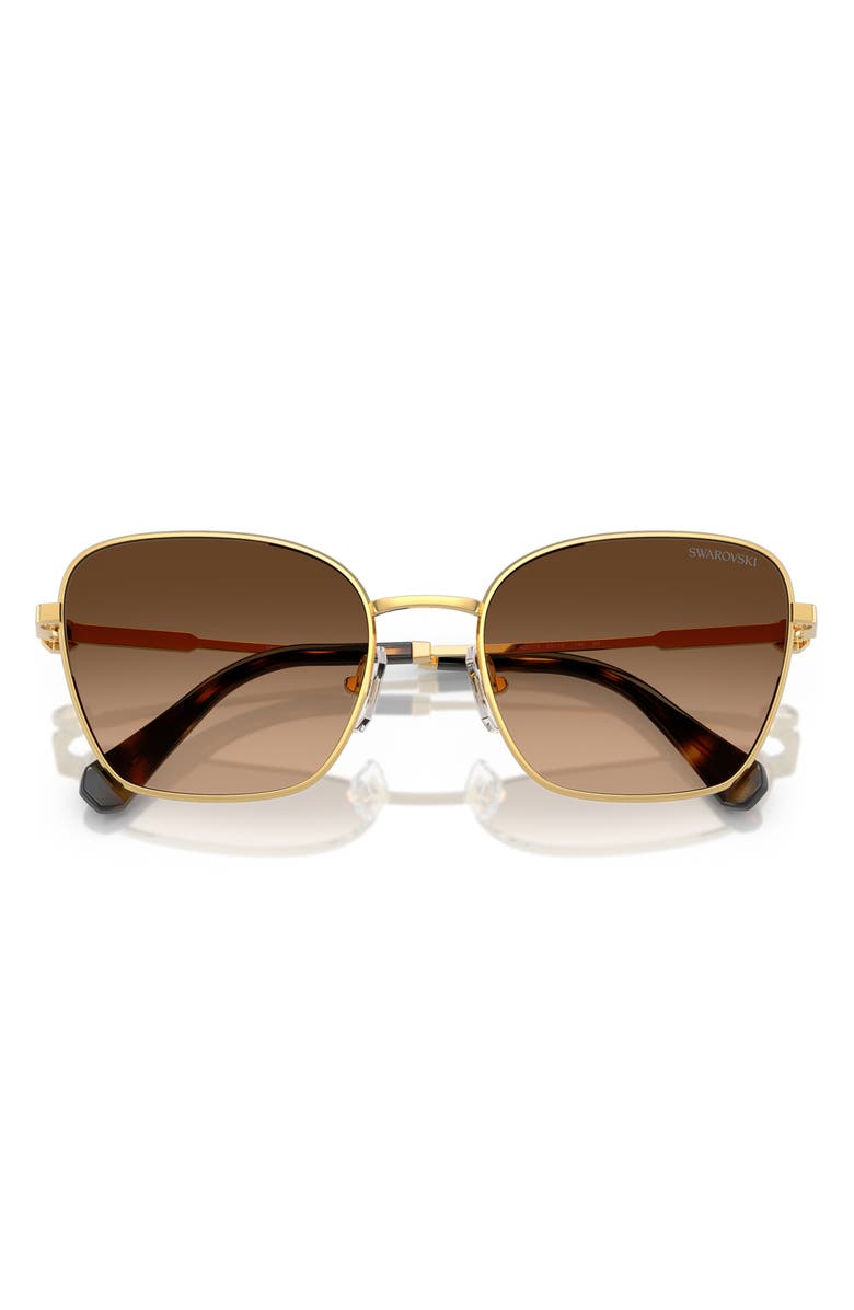 Swarovski 55mm Gradient Pilot Sunglasses, Alternate, color, Gold/Brown