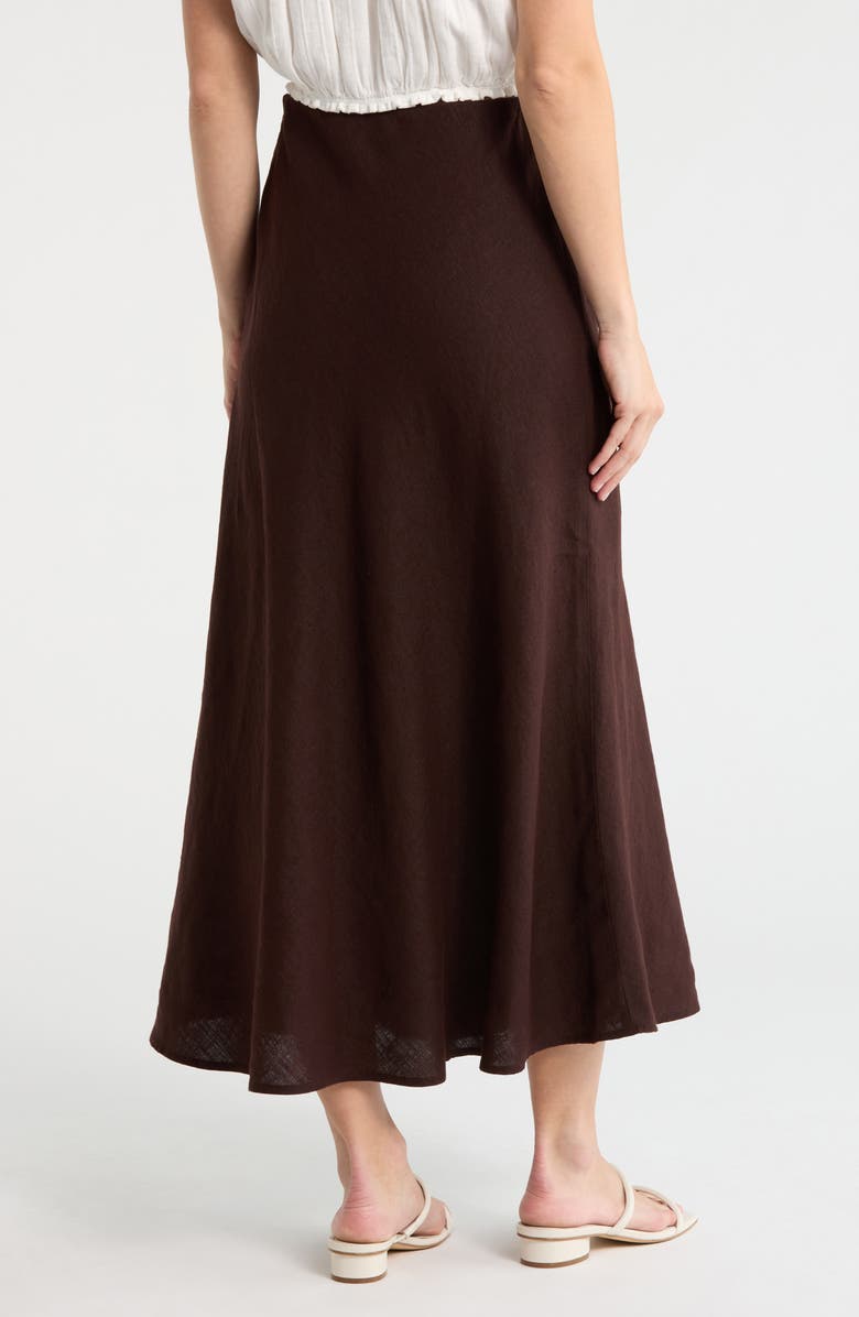 Madewell Linen Maxi Slip Skirt, Alternate, color, Cocoa