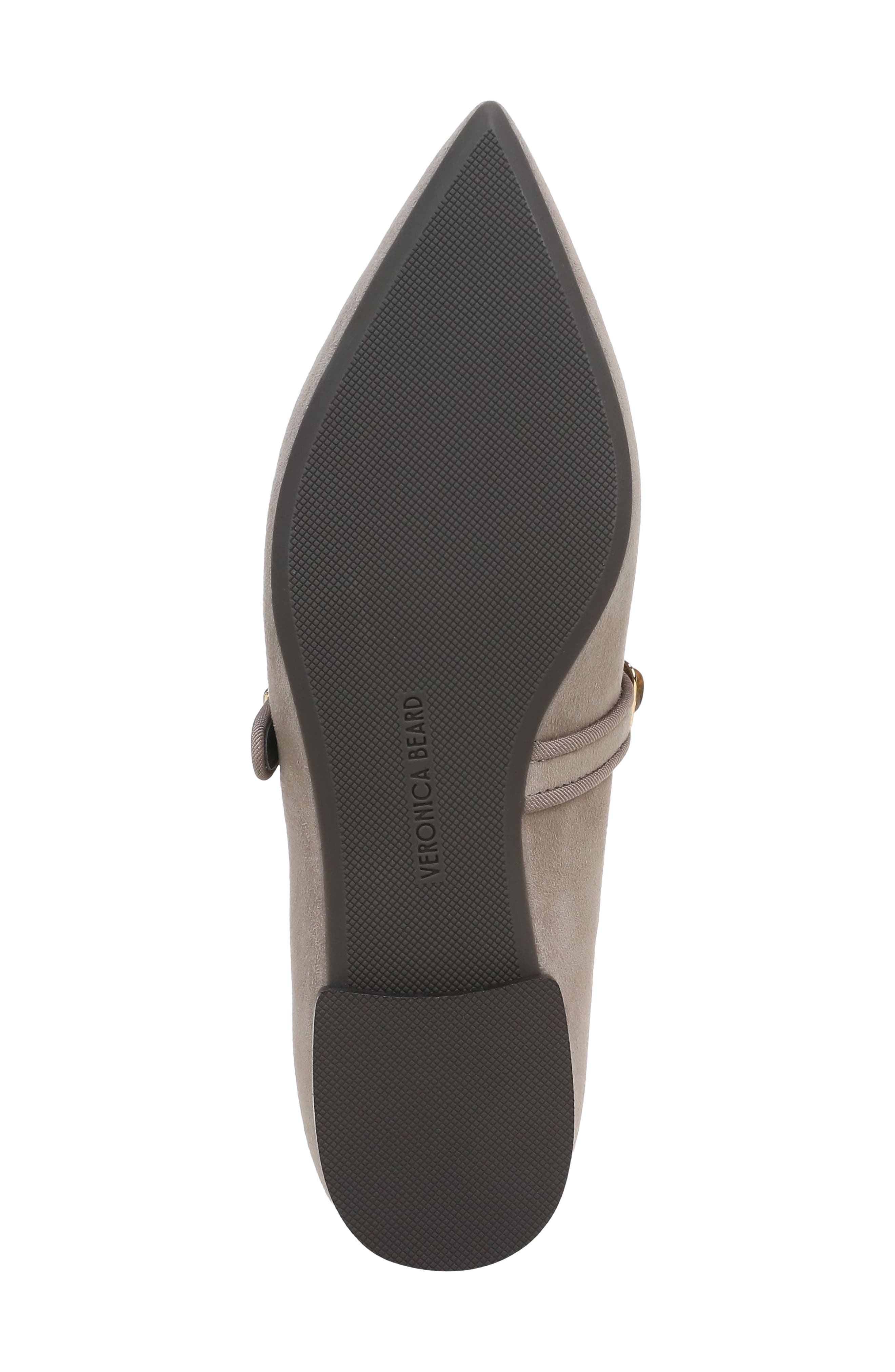 Selene Cabochon Pointed Toe Mary Jane Flat (Nordstrom Exclusive), Alternate, color, BARK SUEDE