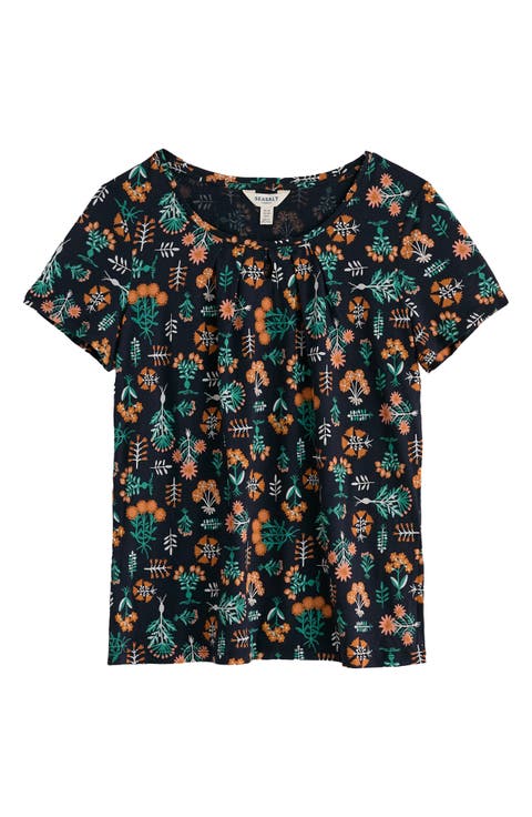Appletree Floral Keyhole T-Shirt