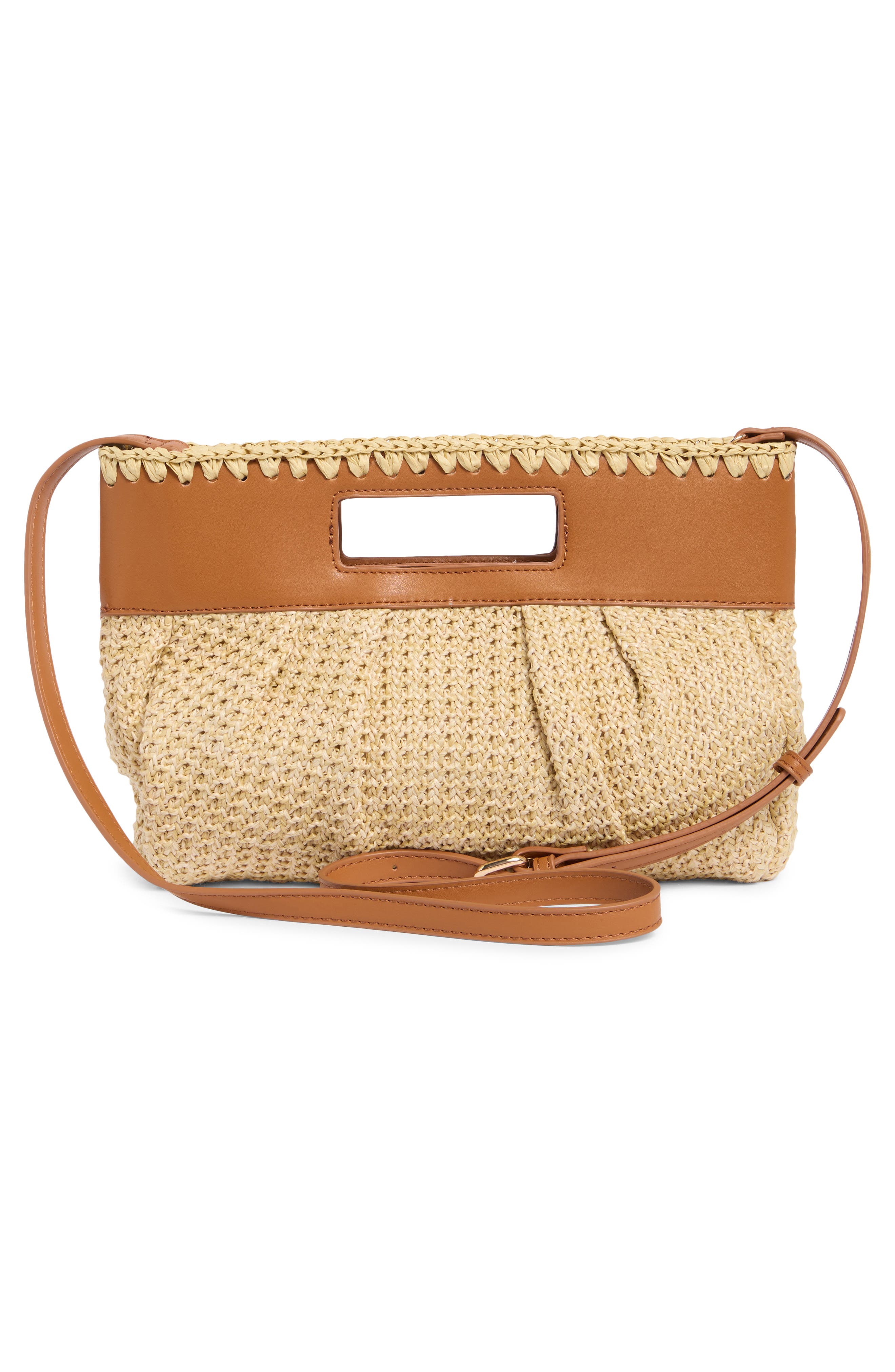 MODA LUXE Straw Crossbody Clutch, Alternate, color, Tan