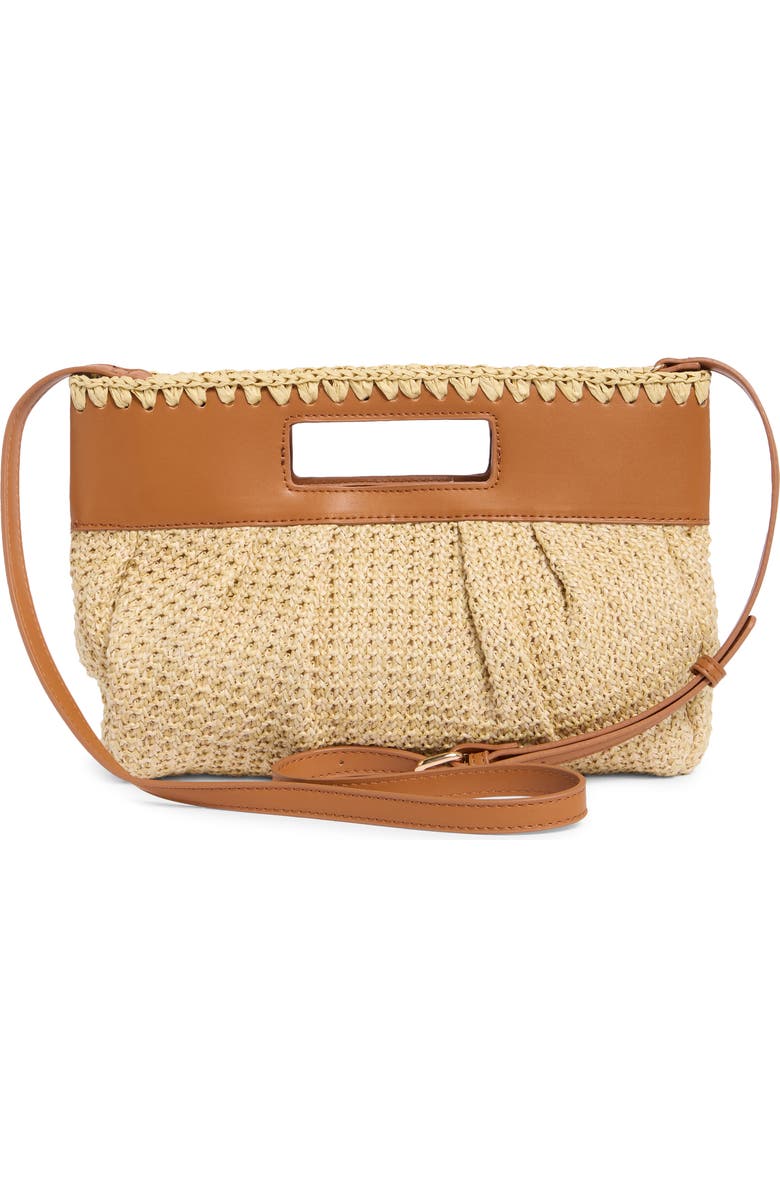 MODA LUXE Straw Crossbody Clutch, Alternate, color, Tan