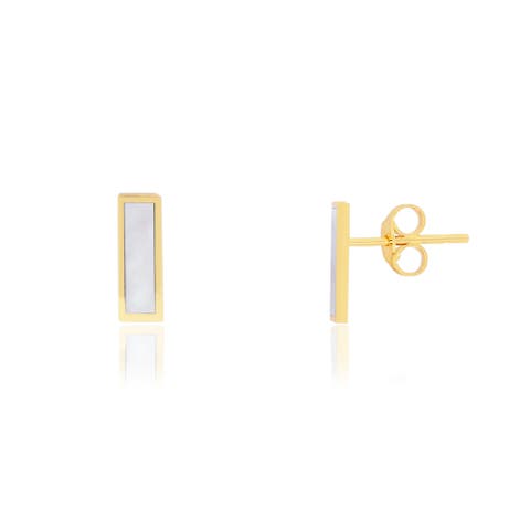 Mother of Pearl Bar Stud Earrings