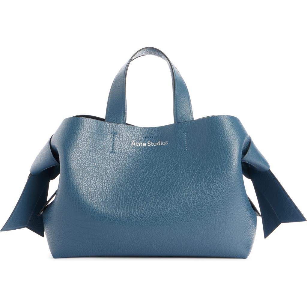 Acne Studios Musubi Leather Tote In Denim Blue