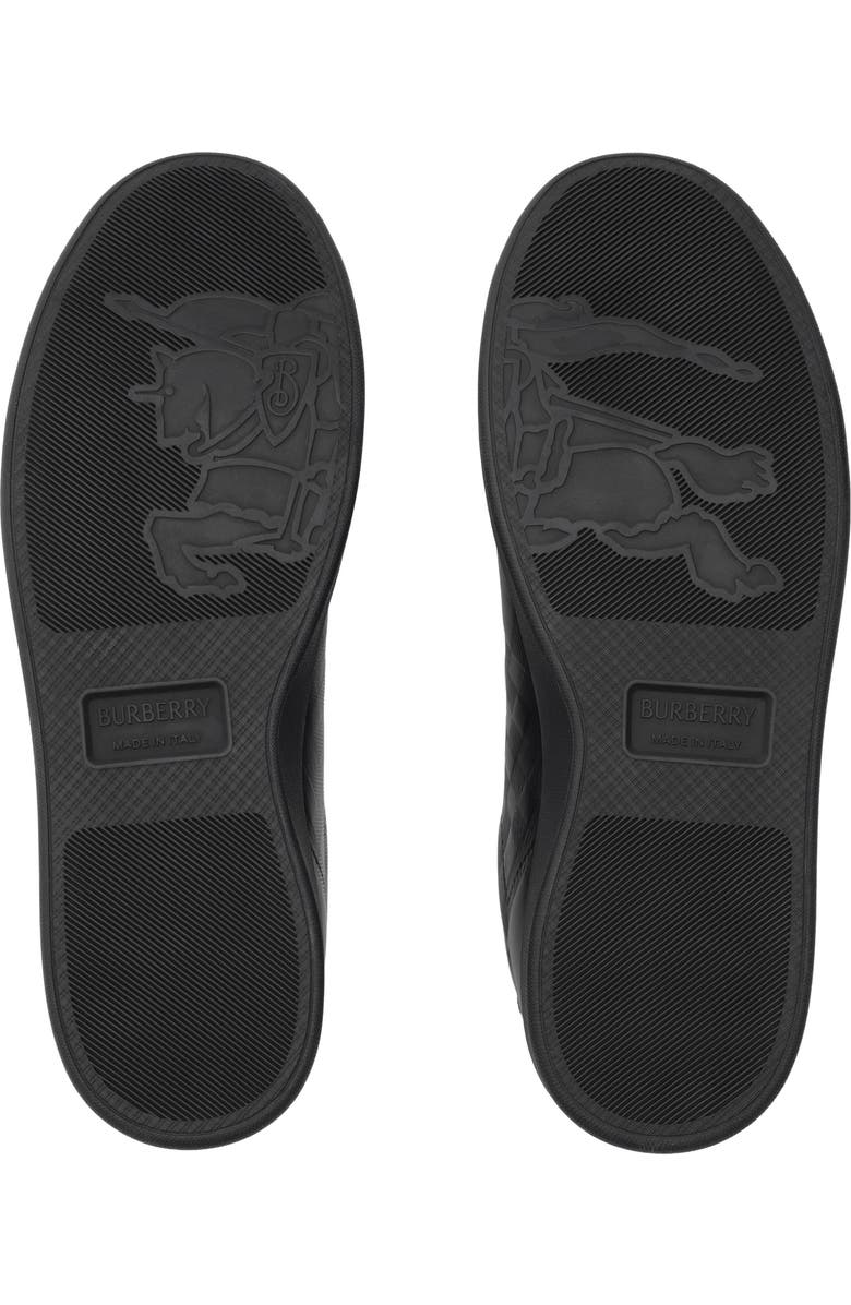 Burberry Embossed Check Leather Set Sneakers, Alternate, color, Black