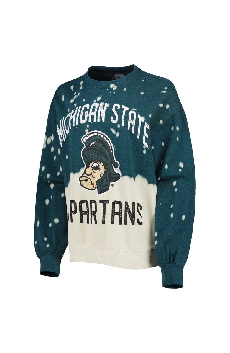 GAMEDAY COUTURE Women's Gameday Couture Green Michigan State Spartans Twice As Nice Faded Dip-Dye Pullover Long Sleeve Top, Alternate, color, Green