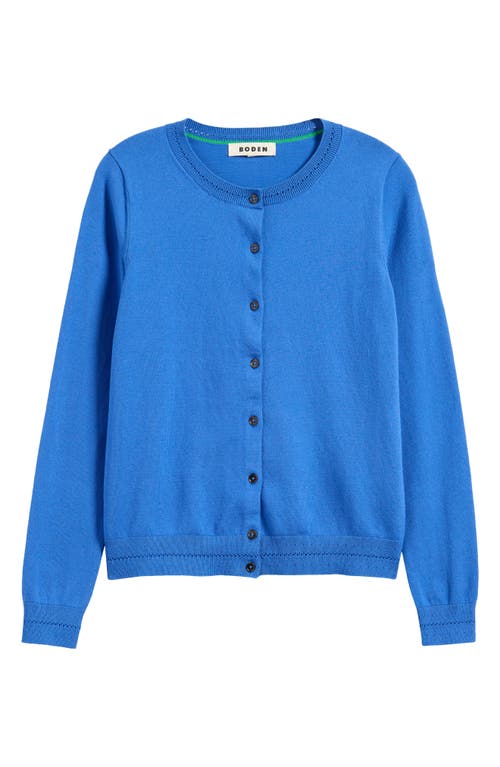 Shop Boden Catriona Cotton Blend Cardigan In Blue Jay