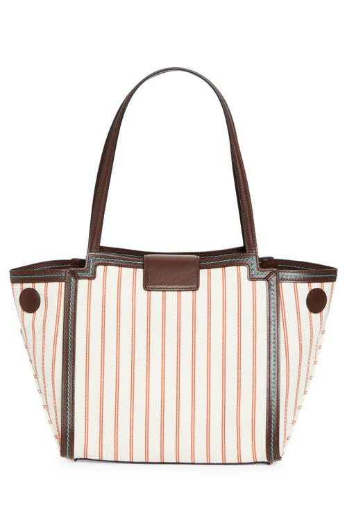 Marni Mini Riviera Stripe Tote In White Comb