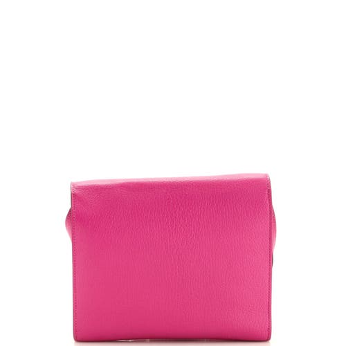 Pre-owned Hermes Hermes Clic Wallet On Strap Chevre Mysore 16 In Pink