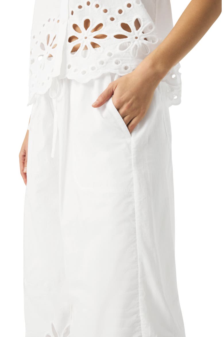 Emma Cotton Eyelet Pants, Alternate, color, WHITE