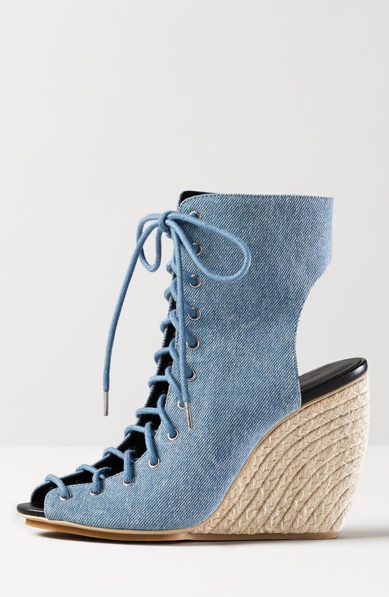 Rebecca Minkoff 'Elle' Lace-Up Espadrille Wedge Sandal, Alternate, color,