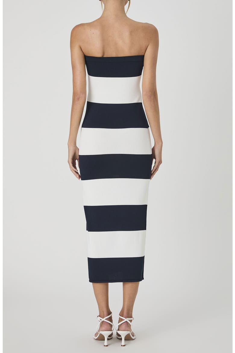 Colorblock Strapless Tube Dres, Alternate, color, SUMMER WHITE/ BLUE