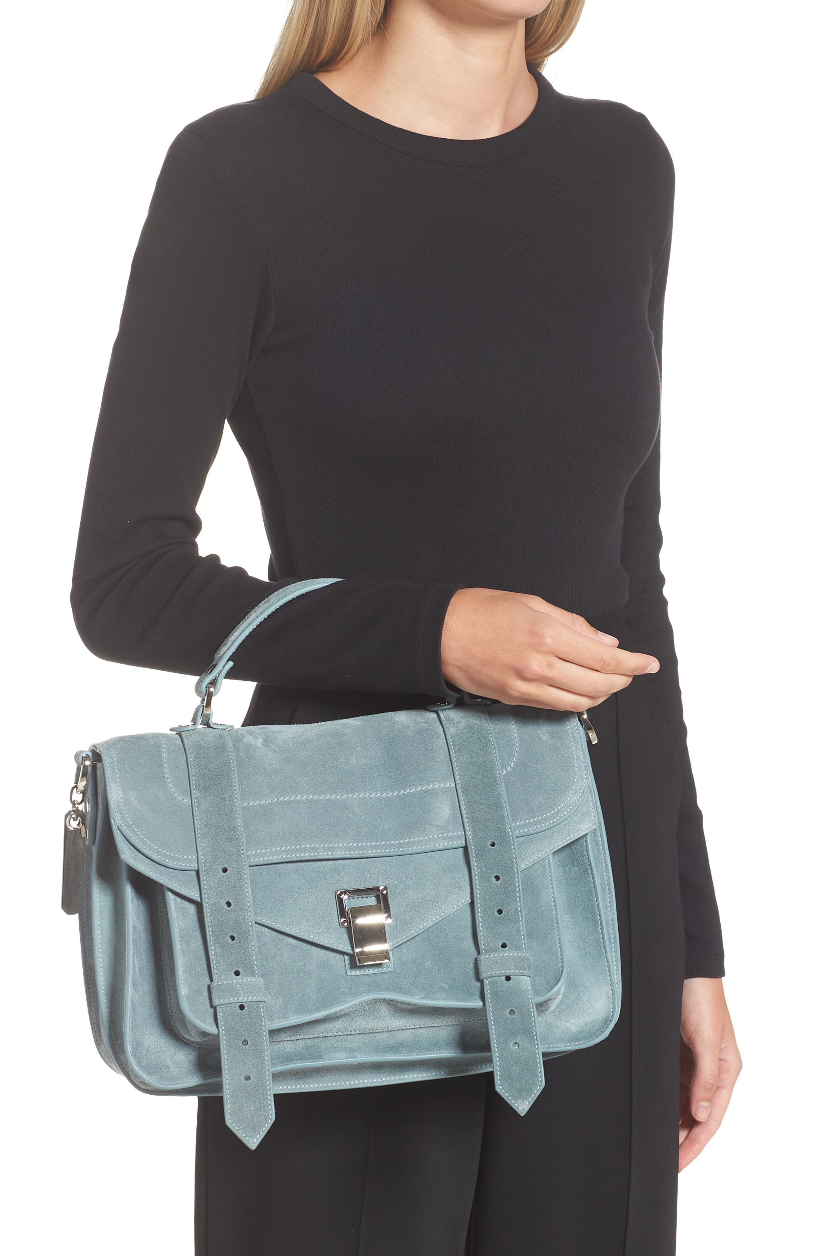 Proenza Schouler Medium PS1 Suede Crossbody Bag, Alternate, color, 
