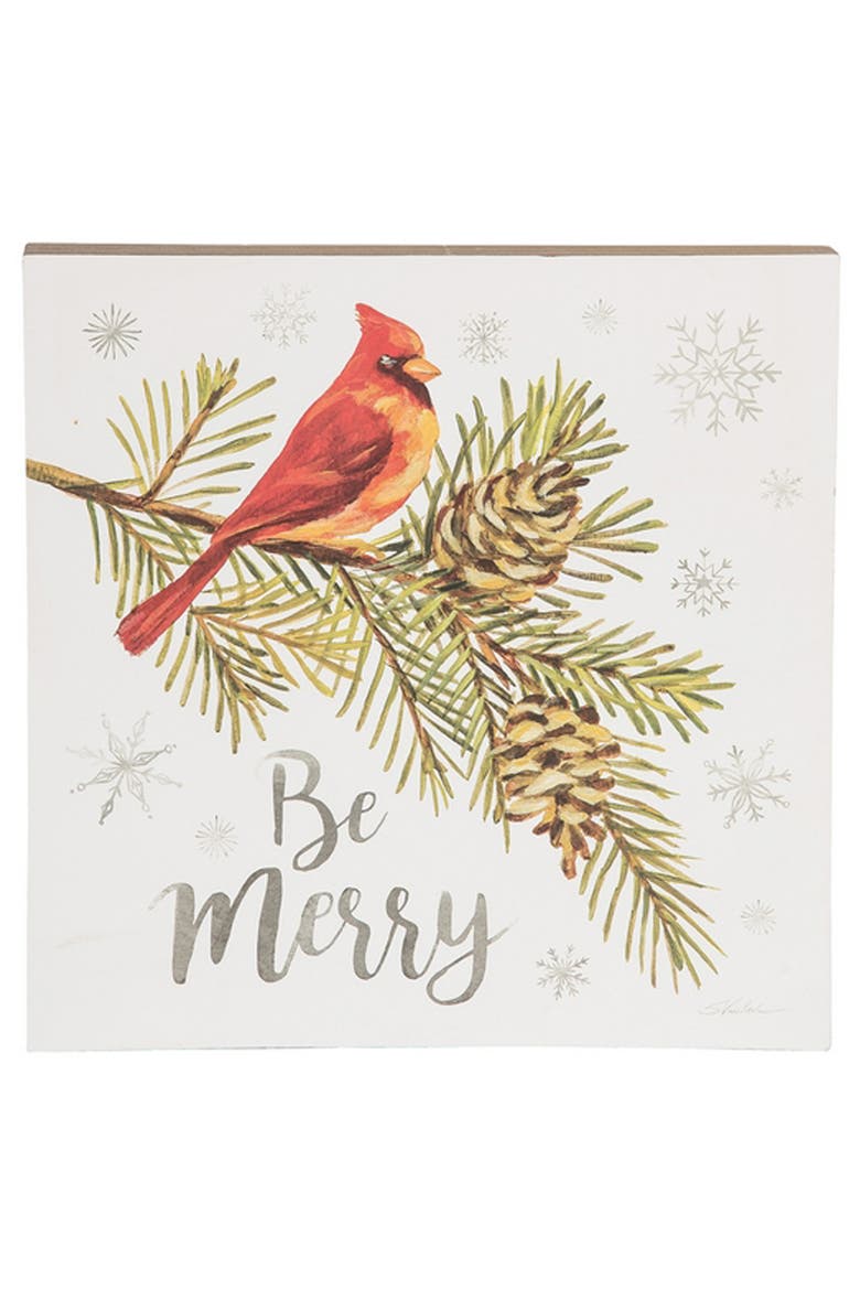 Cardinal Season Wall Art A/2 Table Sitter Freestanding Centerpiece Decoration 13.6 x 13.6 x 1.5 Inches., Alternate, color, White