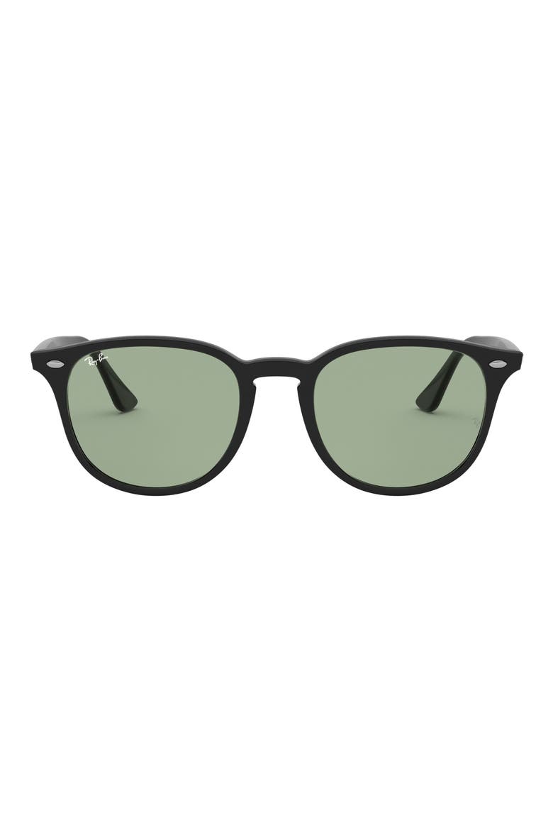 50mm Phantos Sunglasses, Main, color, BLACK / LIGHT GREEN