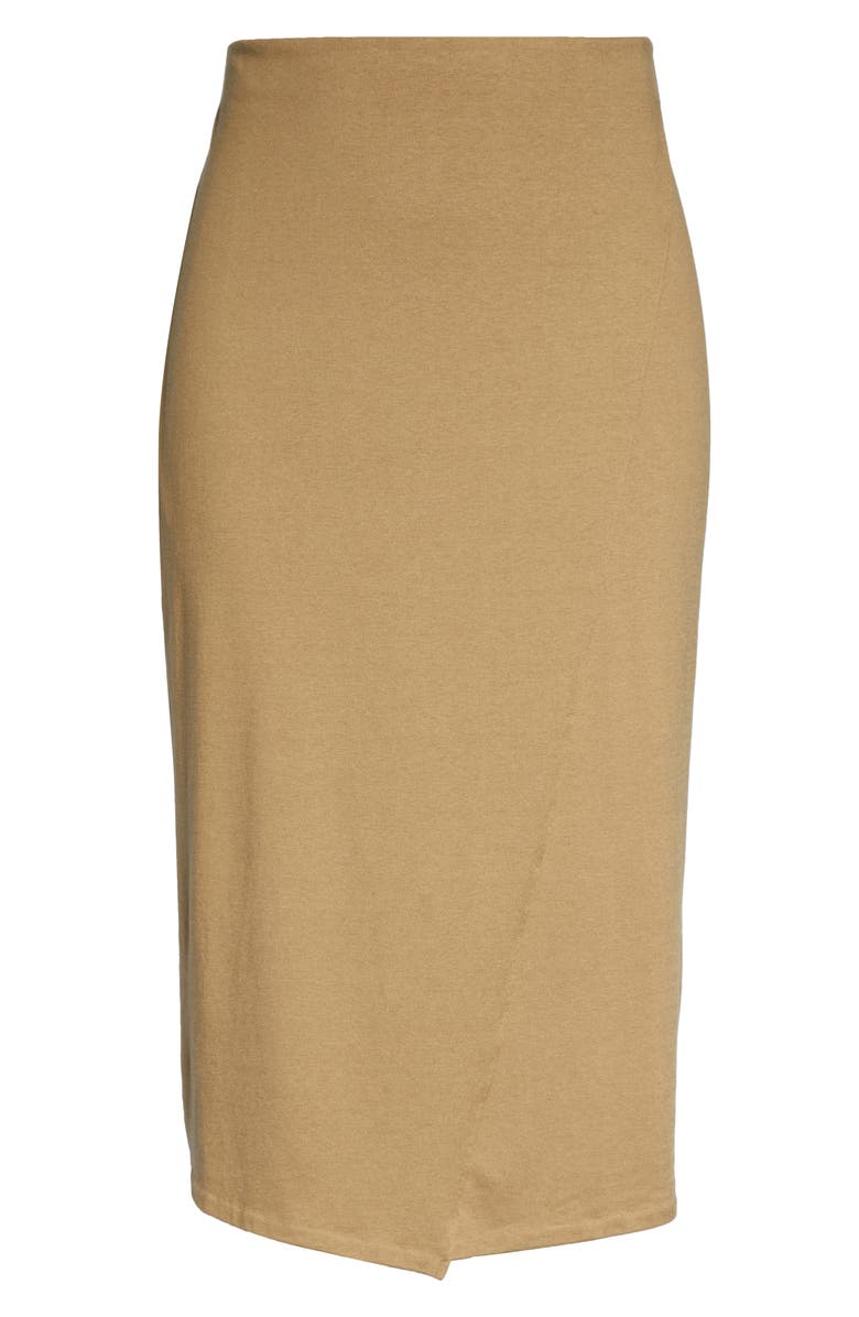 Vince Overlap Midi Skirt, Alternate, color, Dark Wheat