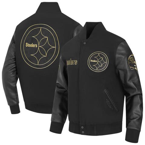 Pittsburgh Steelers Satin Full-Snap Jacket For Men - Black Team Apparel