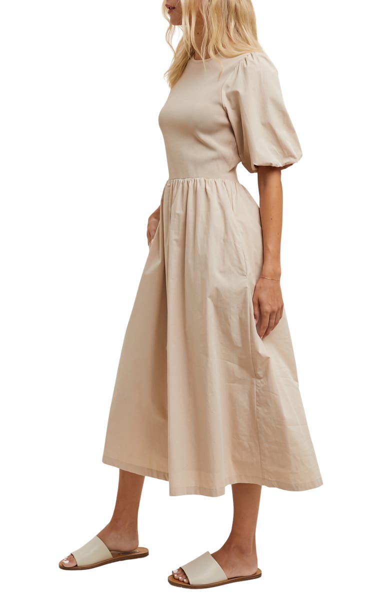 WISHLIST Twofer Midi Dress, Alternate, color, Natural
