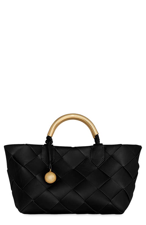 Mini Frankie Woven Leather Tote