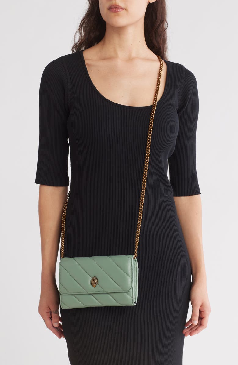 Kurt Geiger London Soho Quilted Leather Wallet on a Chain, Alternate, color,