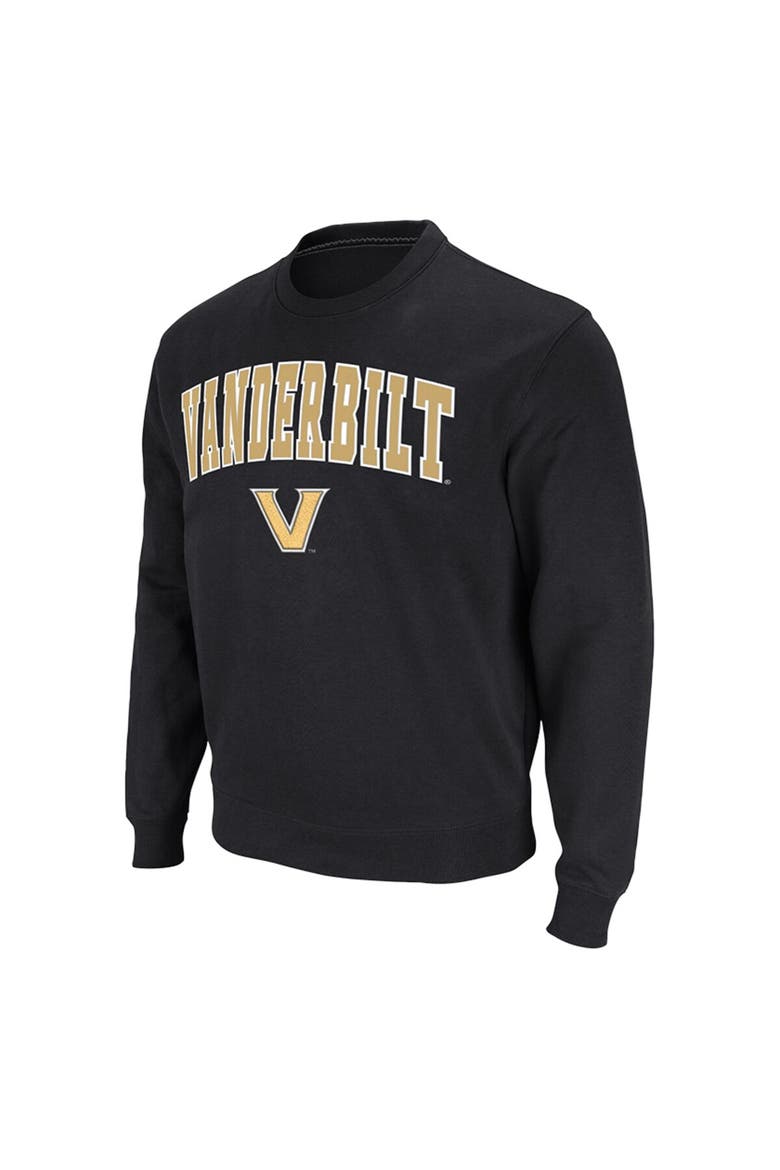 Men's Colosseum Black Vanderbilt Commodores Arch & Logo Pullover Sweatshirt, Alternate, color, Black