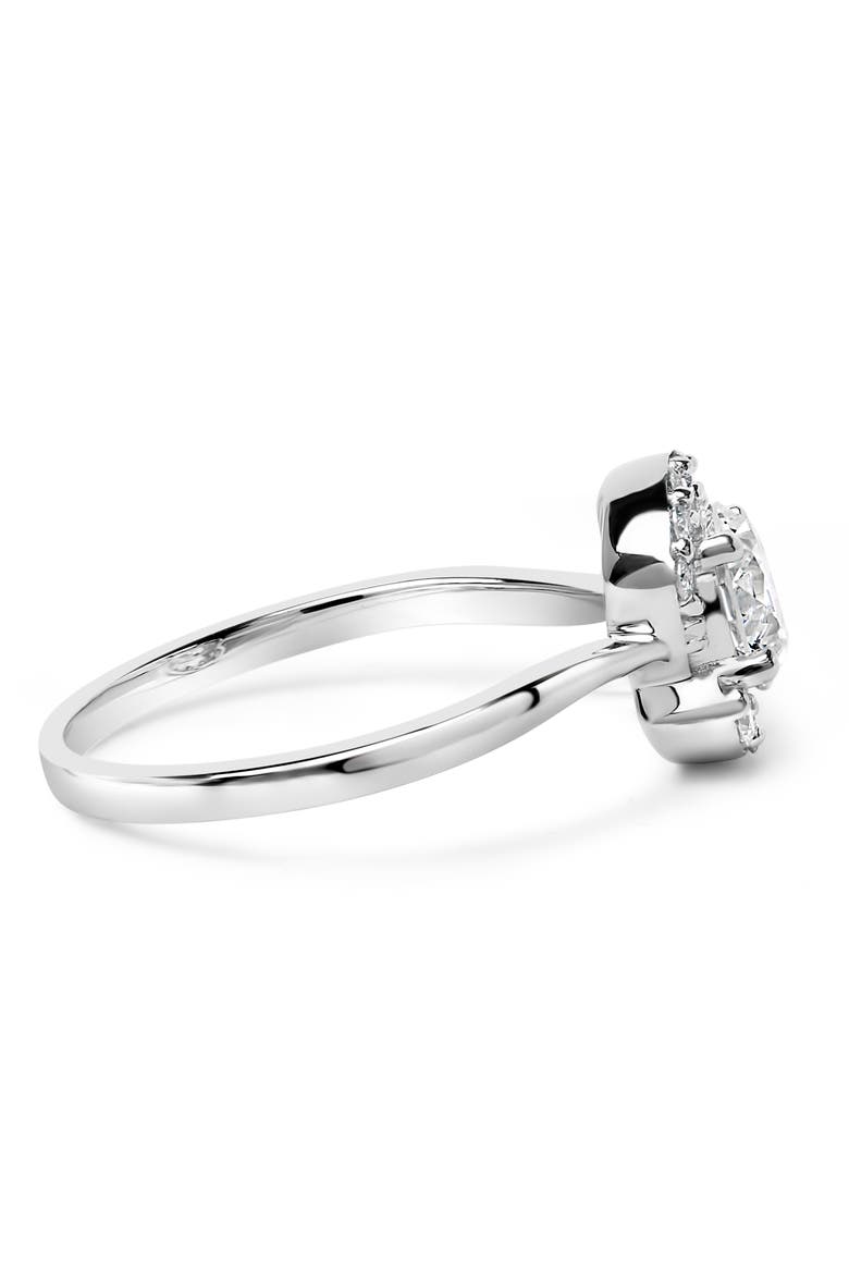 Sterling Silver Lab Grown 1.0 Cttw Diamond Oval Shaped Halo Engagement Ring, Alternate, color, Silver