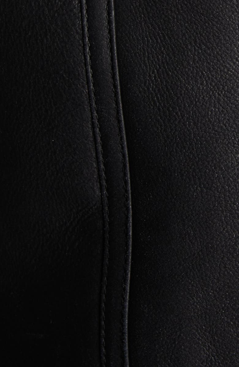 McQueen Oversize Collar Genuine Shearling Moto Jacket, Alternate, color, Black