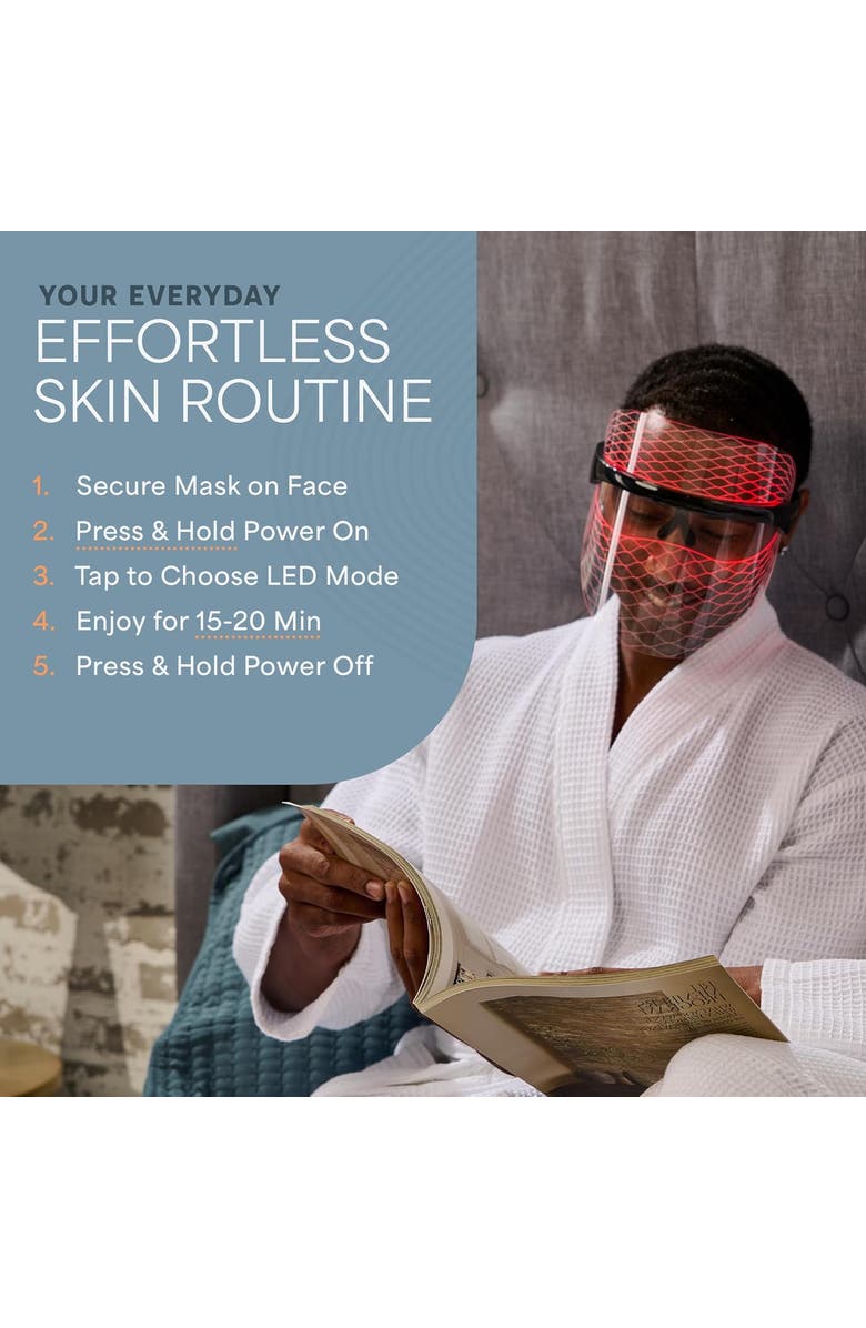 Lifepro Silicone Face LED Mask Red Light Therapy Mask with 3 Colors for At Home Skincare, Alternate, color, Black