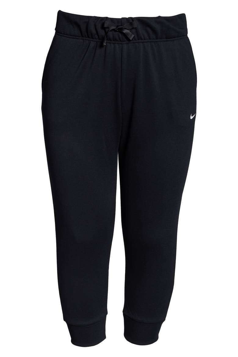 Dri-FIT One Crop Fleece Pants, Alternate, color, BLACK/ WHITE