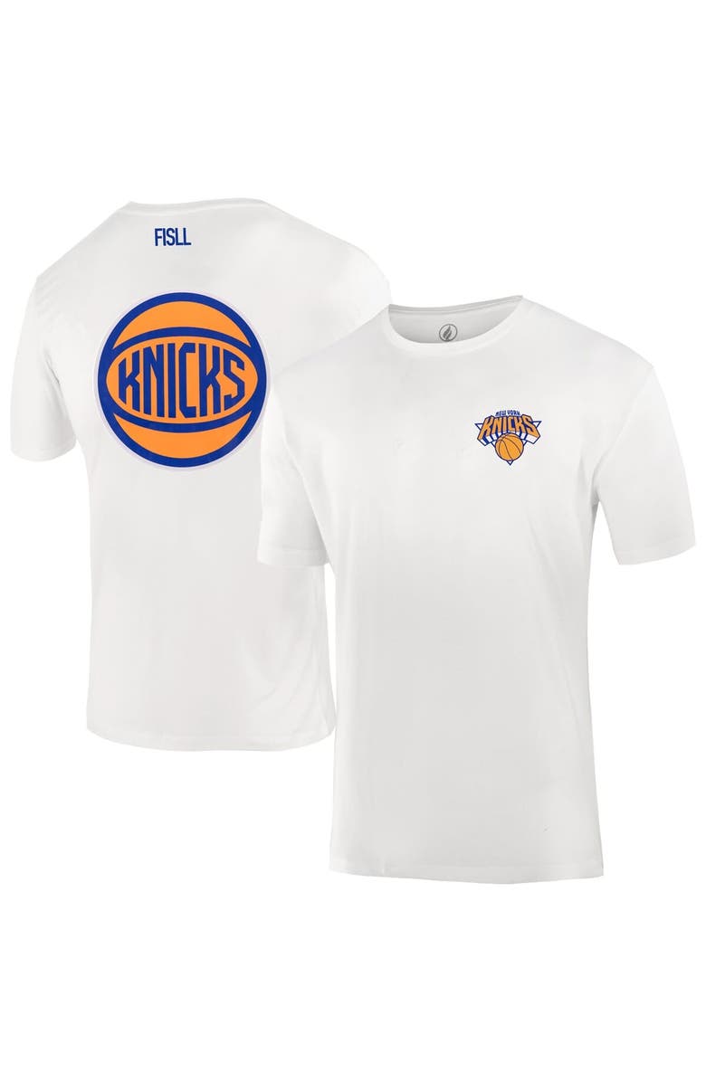 FISLL Unisex FISLL  White New York Knicks Burst Logo T-Shirt, Main, color, White