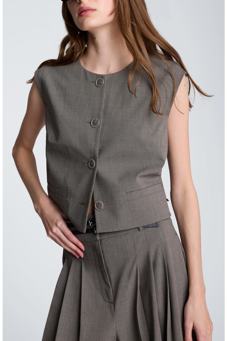 Boxy Vest, Main, color, BLACK/ OYSTER