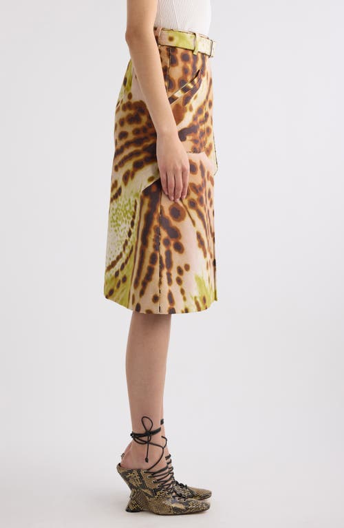 Dries Van Noten Pleated High Waist Skirt With Front And Back Pockets In Olive