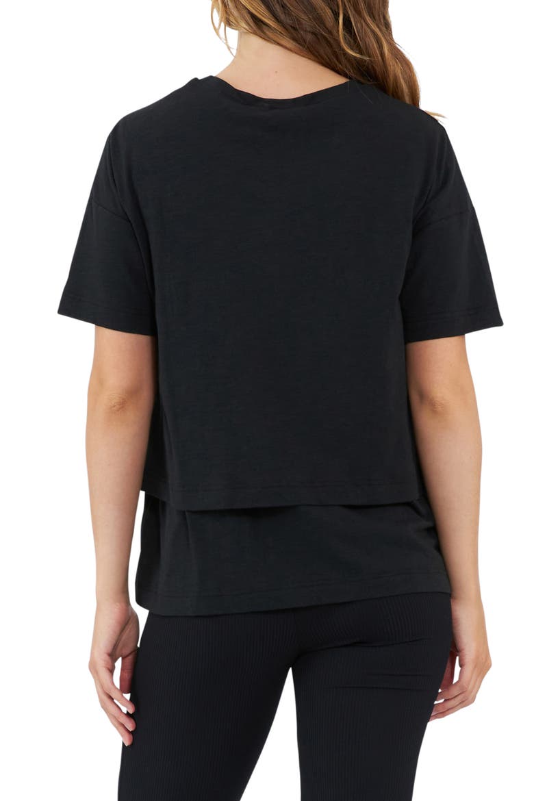 Claud Cotton Blend Maternity/Nursing T-Shirt, Alternate, color, BLACK