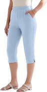 Roaman's Plus Size Soft Knit Relaxed Pull On Capri Pant