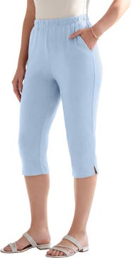 Roaman's Plus Size Soft Knit Relaxed Pull-On Capri Pant
