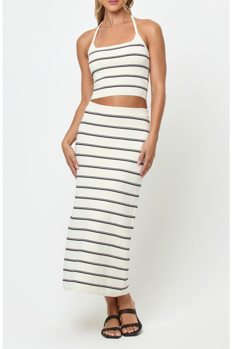 Positano Stripe Halter Rib Crop Cover-Up Top, Main, color, MYKONOS STRIPE