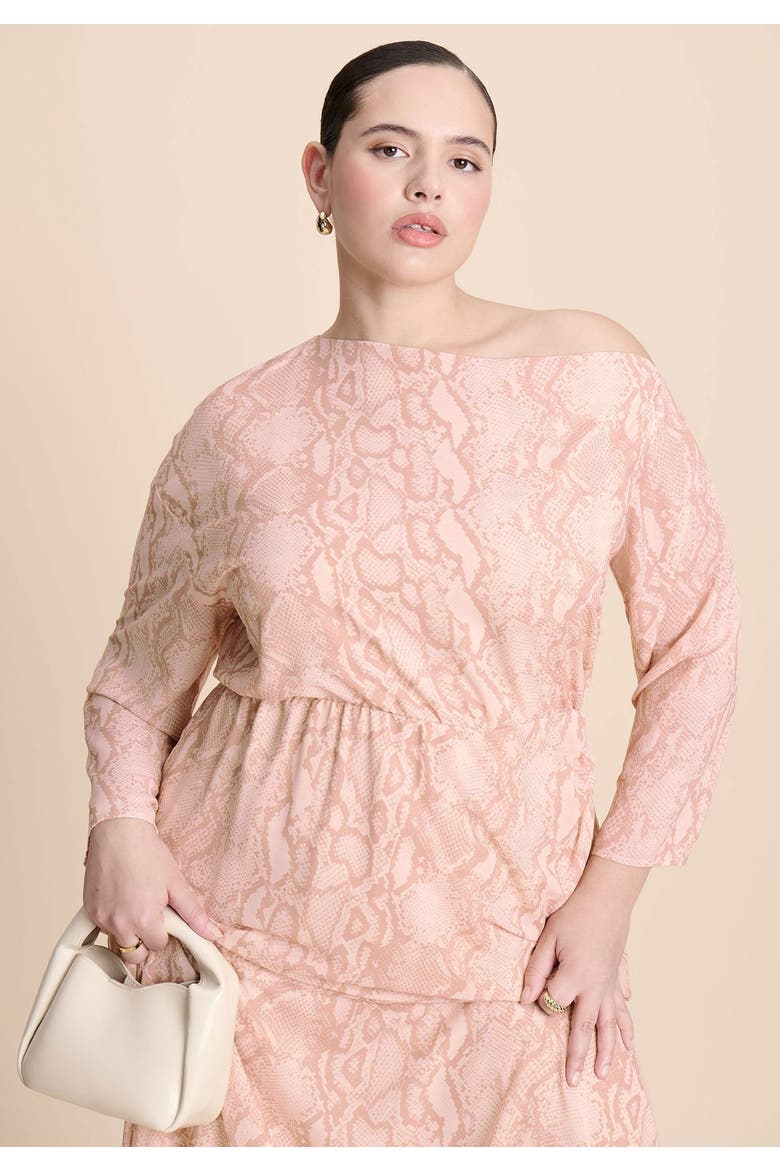 One Shoulder Asym Dress, Alternate, color, SNAKESKIN SHEER