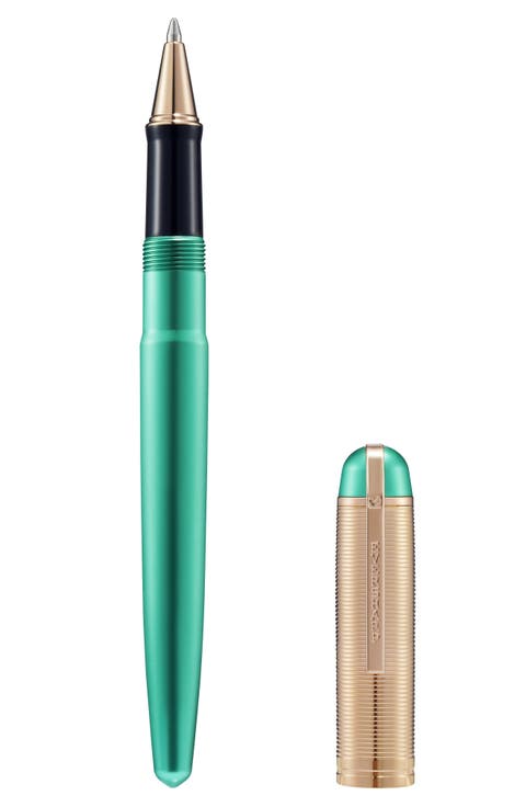Skyline Emerald Rose Gold Trim Rollerball Pen