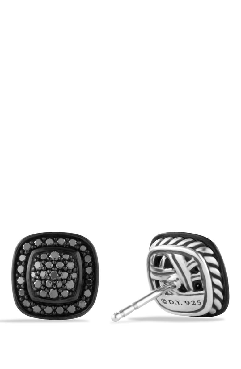 David Yurman 'Albion' Petite Earrings with Black Diamonds, Alternate, color, 