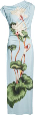 Oscar de la Renta Chiné Cyclamen One-Shoulder Dress
