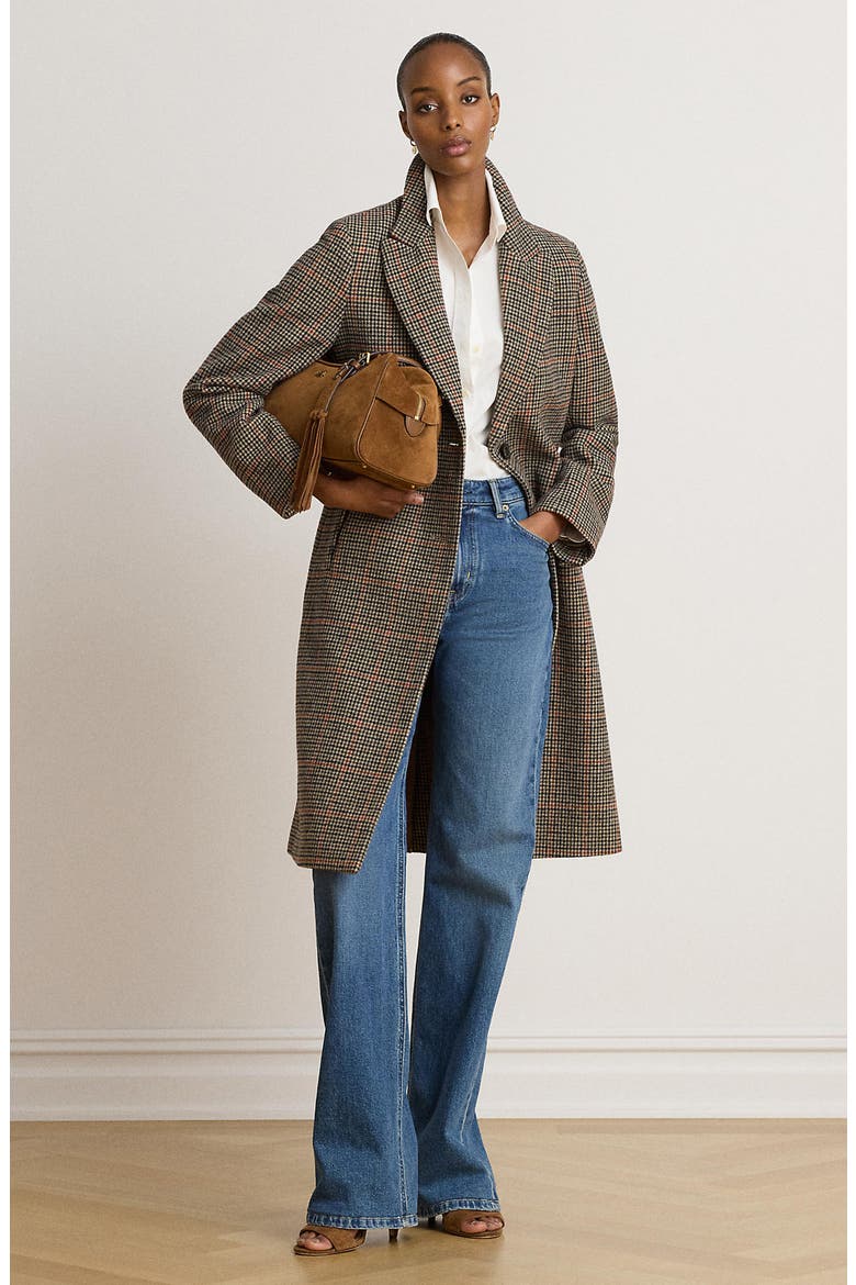 Wool Blend Tweed Coat, Alternate, color, BOX HOUNDSTOOTH