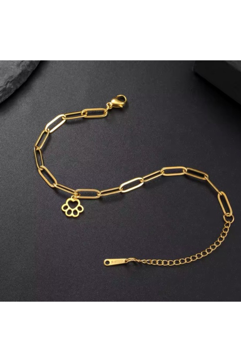 LoyalPrint Delicate Paw Print Link Bracelet, Alternate, color, Gold