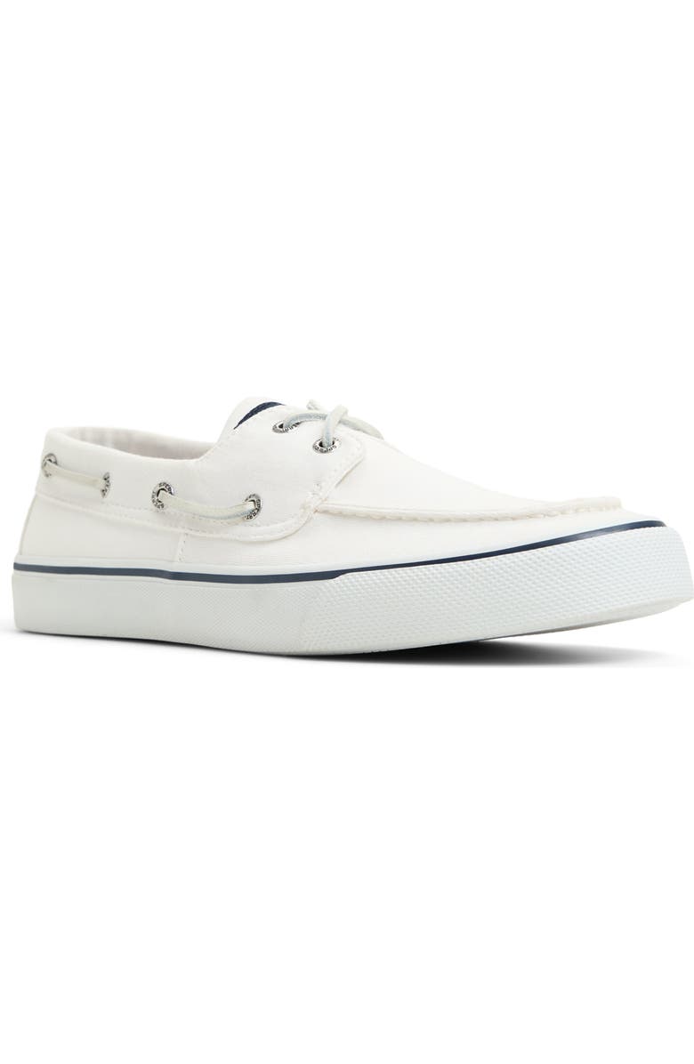 Sperry Bahama II SeaCycled<sup>™</sup> Baja Boat Shoe, Main, color, White