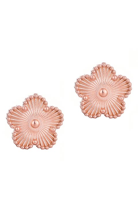 Beaded Flower Stud Earrings