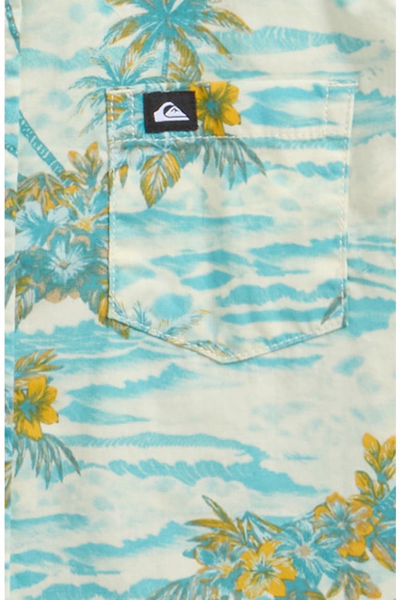 Kids' Sundown Classic Short Sleeve Stretch Cotton Button-Up Shirt, Alternate, color, AQUA