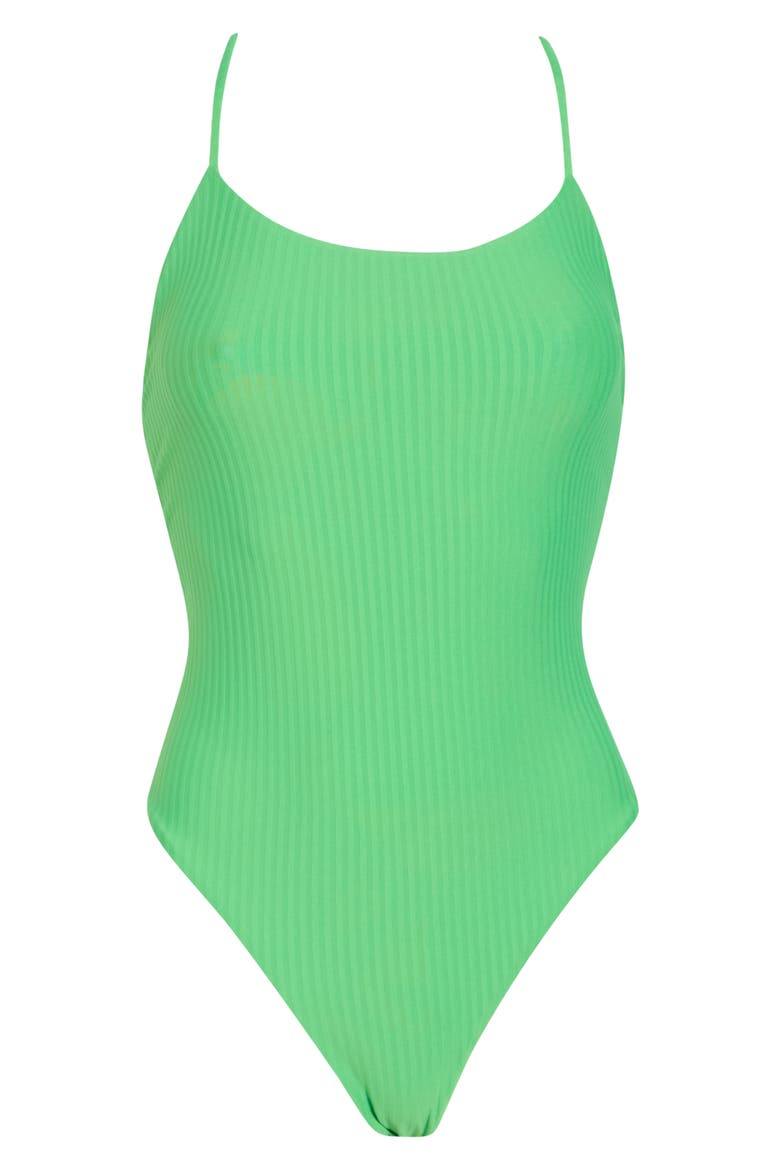 Luster One-Piece Swimsuit, Alternate, color, GREEN